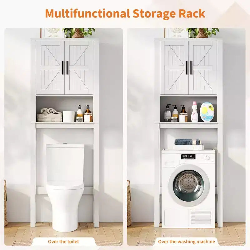 Organizzatore Moderno per Bagno Sopra il WC con Ripiani Regolabili e Dispositivo Anti-ribaltamento, Scaffale per WC Autoportante