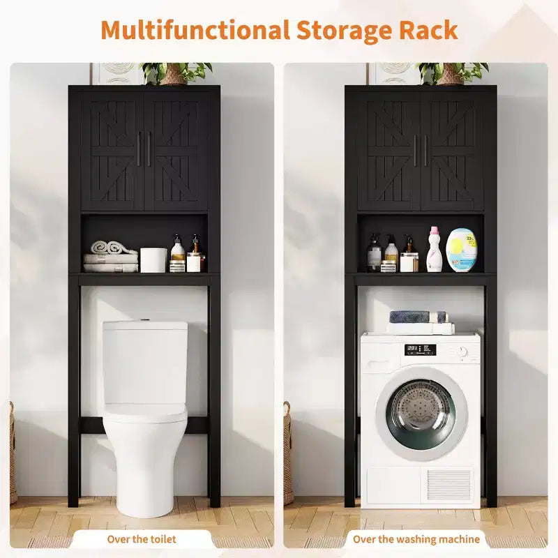 Organizzatore Moderno per Bagno Sopra il WC con Ripiani Regolabili e Dispositivo Anti-ribaltamento, Scaffale per WC Autoportante