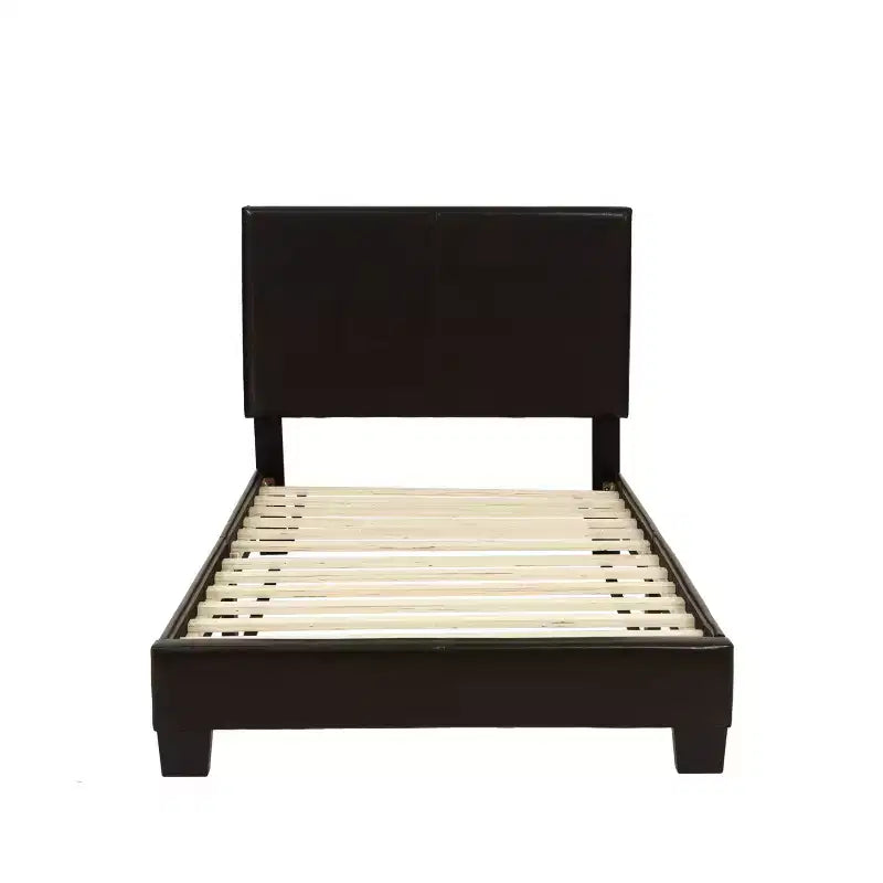 Telaio per letto a piattaforma rivestito in similpelle Lucas Modern Classic con testiera regolabile