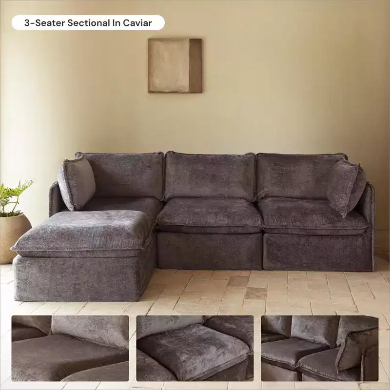 Divano Anabei modulare lavabile a 4 posti | Seduta Deluxe+ e cuscino Cloud