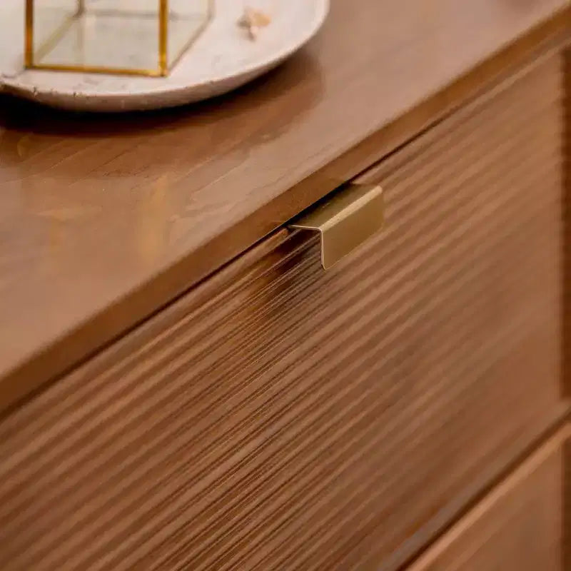 Cassettiera Tambour a 6 cassetti con maniglie in ottone