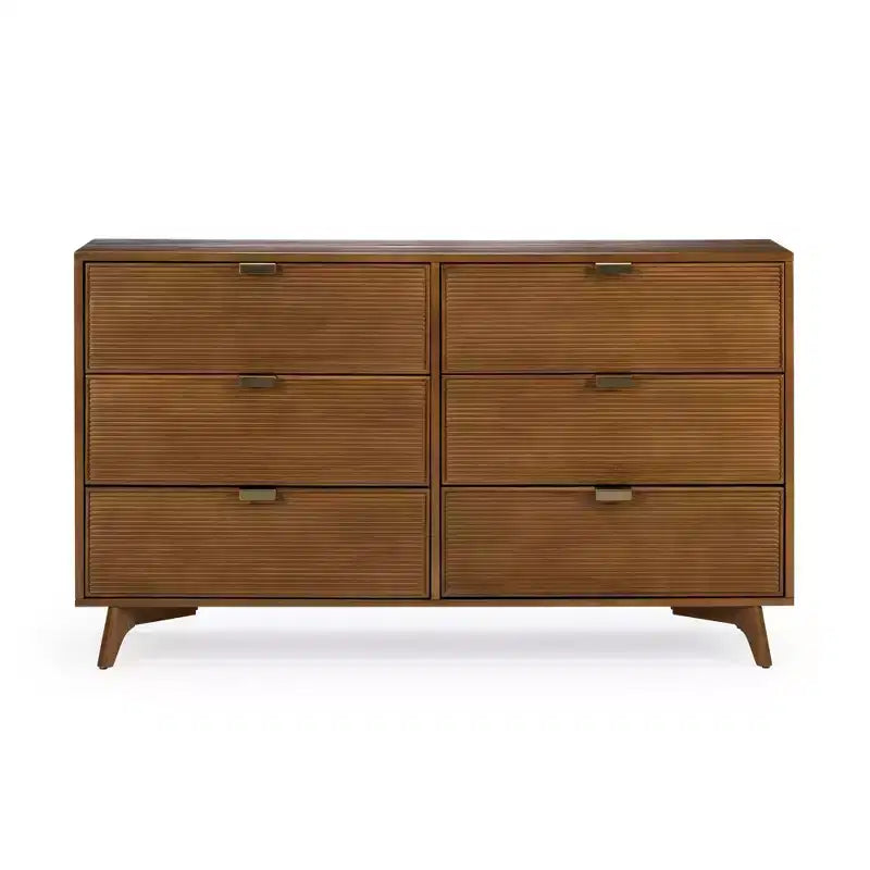 Cassettiera Tambour a 6 cassetti con maniglie in ottone