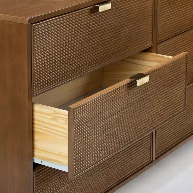 Cassettiera Tambour a 6 cassetti con maniglie in ottone
