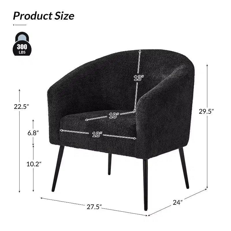 Poltrona Guy Modern in Bouclé con Gambe in Metallo