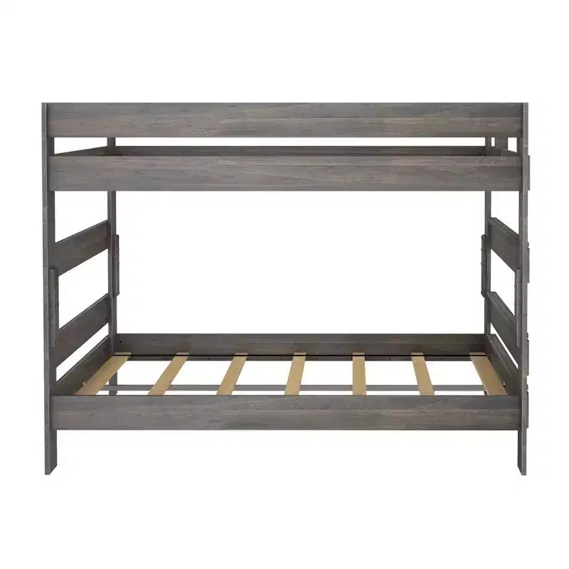 Letto a castello, struttura letto a castello Queen-Over-Queen per bambini, letto a castello in legno massiccio per bambini, nessuna molla a scatola necessaria