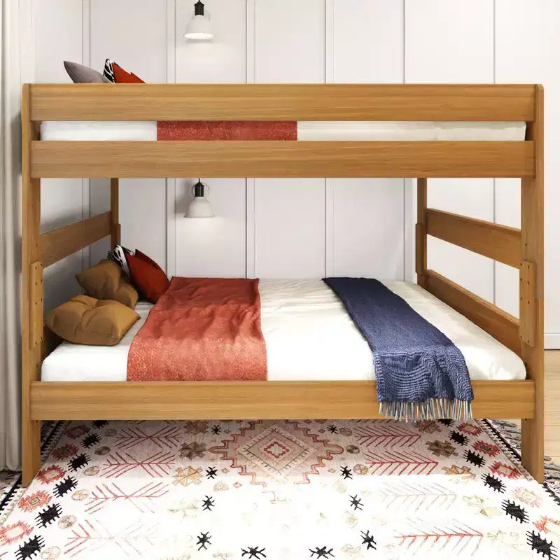 Letto a castello, struttura letto a castello Queen-Over-Queen per bambini, letto a castello in legno massiccio per bambini, nessuna molla a scatola necessaria