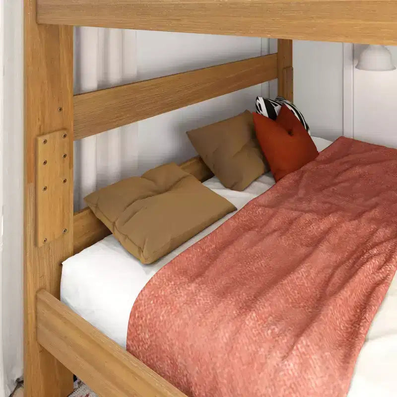Letto a castello, struttura letto a castello Queen-Over-Queen per bambini, letto a castello in legno massiccio per bambini, nessuna molla a scatola necessaria
