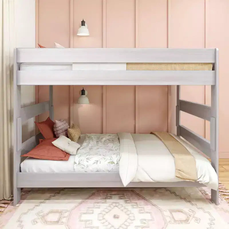 Letto a castello, struttura letto a castello Queen-Over-Queen per bambini, letto a castello in legno massiccio per bambini, nessuna molla a scatola necessaria