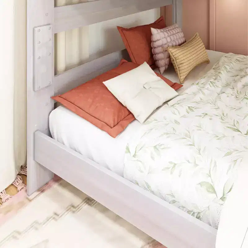 Letto a castello, struttura letto a castello Queen-Over-Queen per bambini, letto a castello in legno massiccio per bambini, nessuna molla a scatola necessaria