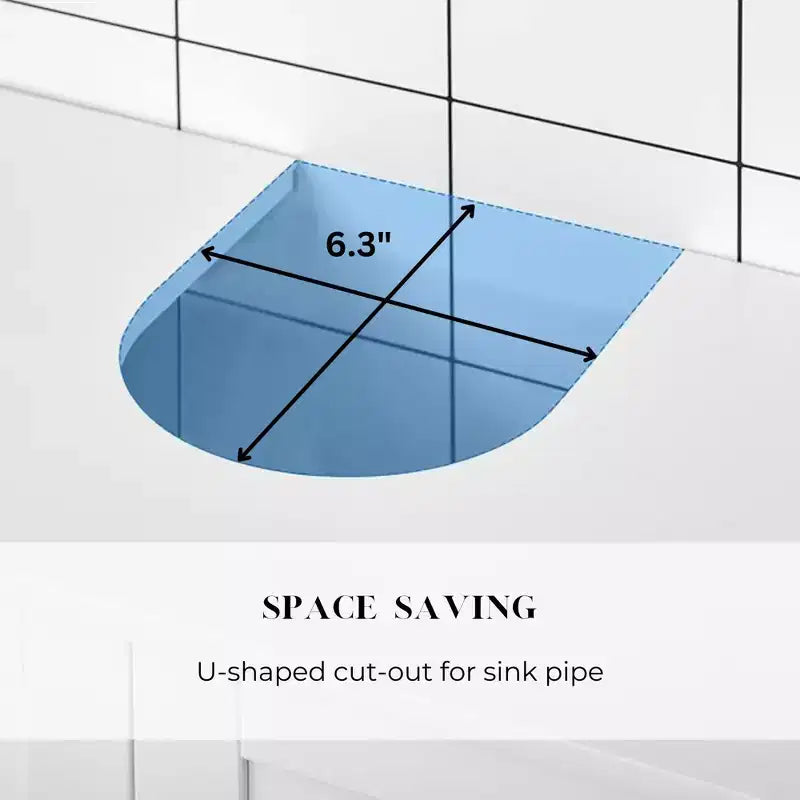 Mobiletto sottolavabo da bagno con 2 ante e ripiano, mobiletto da bagno senza lavabo a colonna