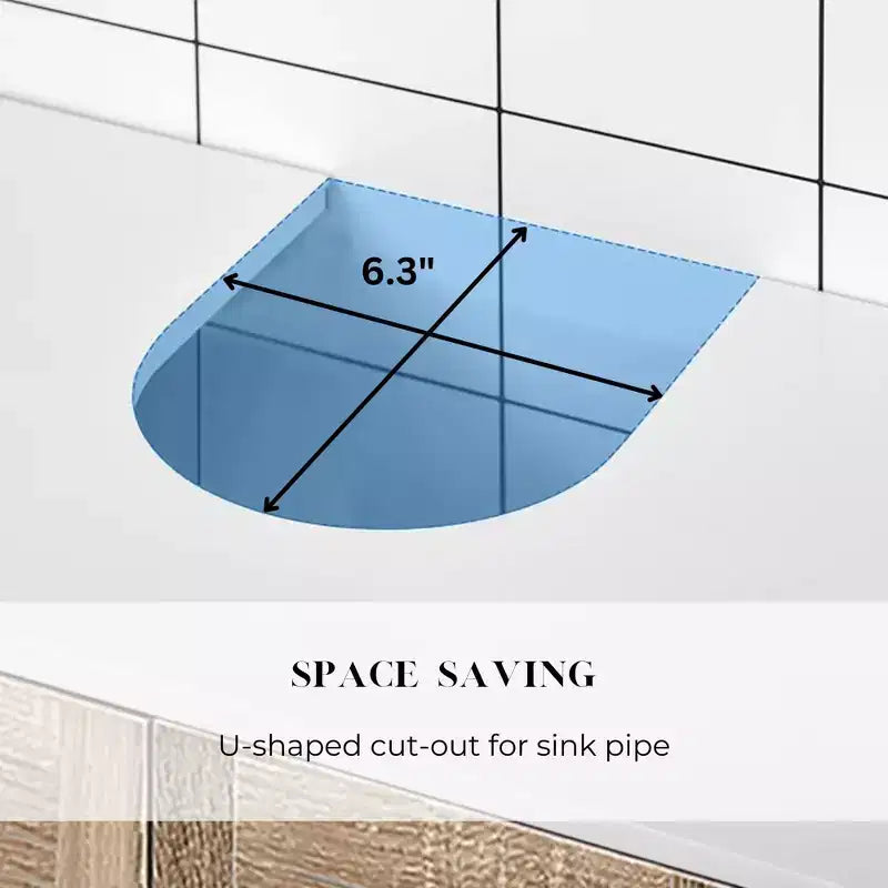 Mobiletto sottolavabo da bagno con 2 ante e ripiano, mobiletto da bagno senza lavabo a colonna